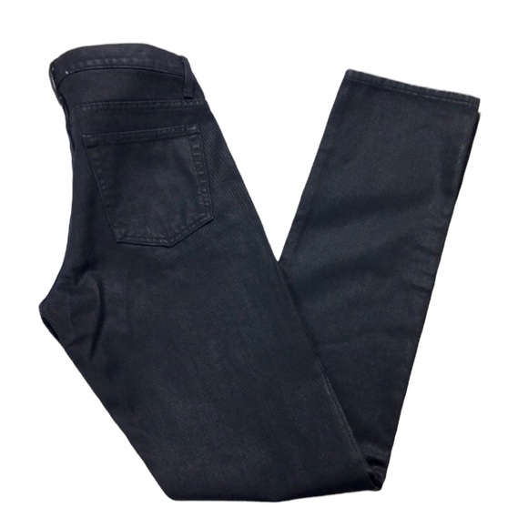 Sandro Paris Droid Blue Waxed Denim Slim fit Jeans Style # P4589W - Picture 8 of 8